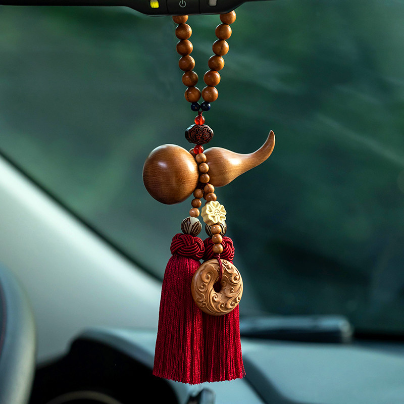 大善堂桃木葫芦汽车挂件车载新款平安男士女挂饰2026后视镜装饰品,淘宝优惠券,粉丝福利购,淘宝优惠卷