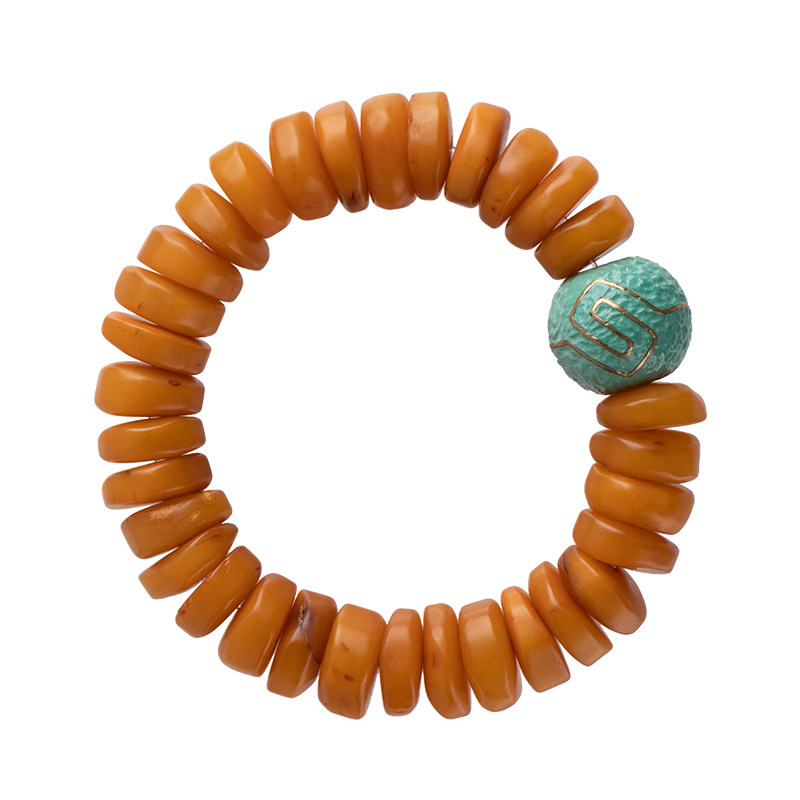 大善堂天然老蜜蜡原石手串女款佛珠 大善堂手链