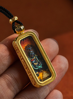 正品手绘大黑天财神唐卡