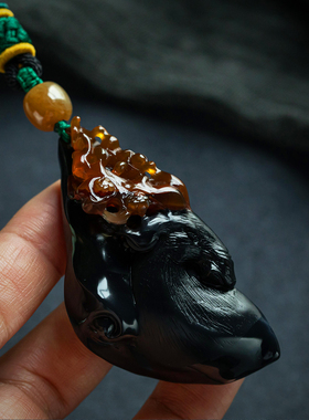 孤品【瑞鹿献宝·玛瑙】吊坠玉石男女款项链收藏高档礼物一物一图