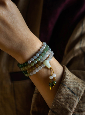 天然和田玉多圈手串国风男女手链