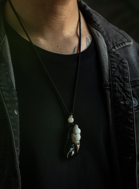 孤品和田玉且慢吊坠项链大善堂