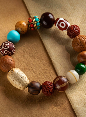 天然檀木手链牛骨手串男女文玩礼