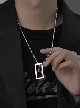 简约小众设计感几何吊坠项链