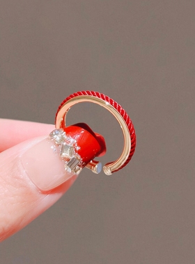 新年红绳开口食指戒轻奢国潮戒指
