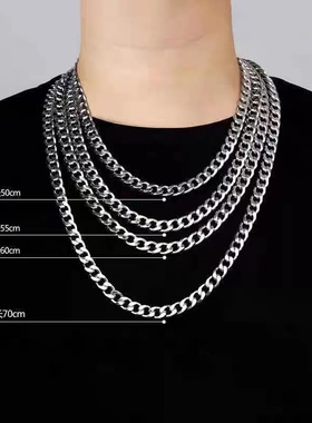 钛钢不掉色儿童项链素链简约百搭