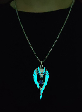 狼王项链情侣夜光吊坠