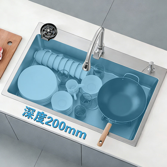 3MM thickened stainless steel sink large single sink vegetable basin