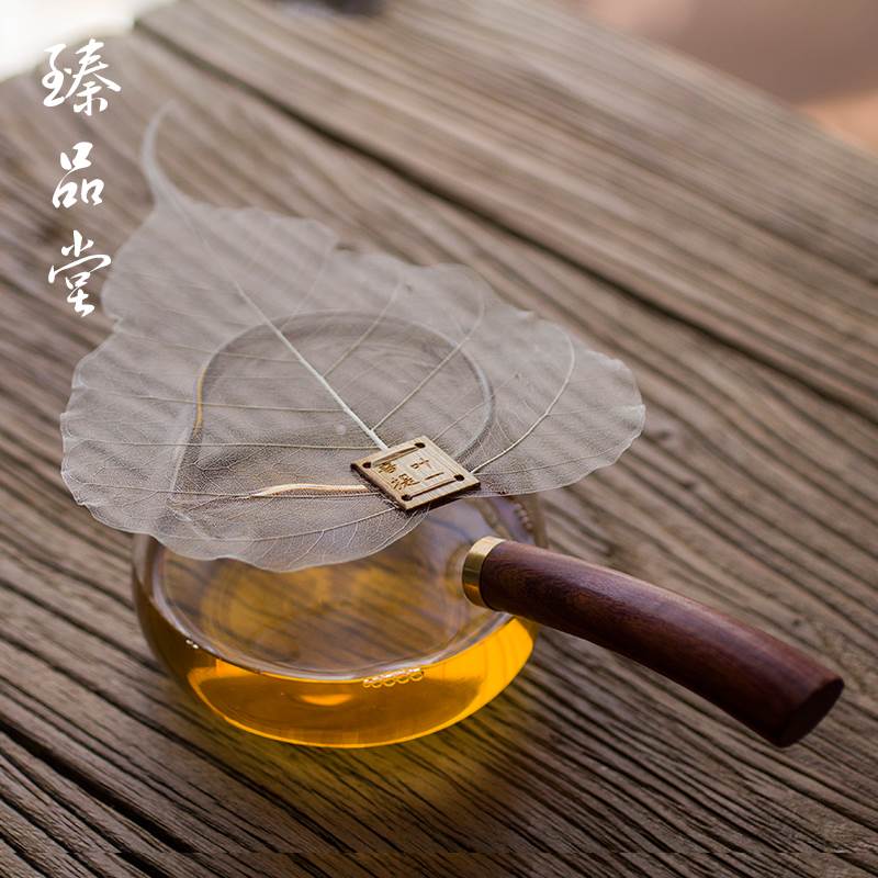 菩提叶片茶漏 创意禅意功夫茶具网滤配件 纯天然树叶茶滤 3片装