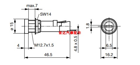 瑞X士舒特 FEU保险丝座灰色帽 6.3*32mm  16A 0031.1764 - 图1