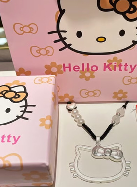 可爱女生999纯银项链凯蒂猫吊坠