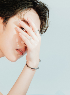 蓝光天然小众恋人可叠戴戒指