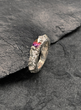 T.MAJOR纯银戒指肌理碧玺