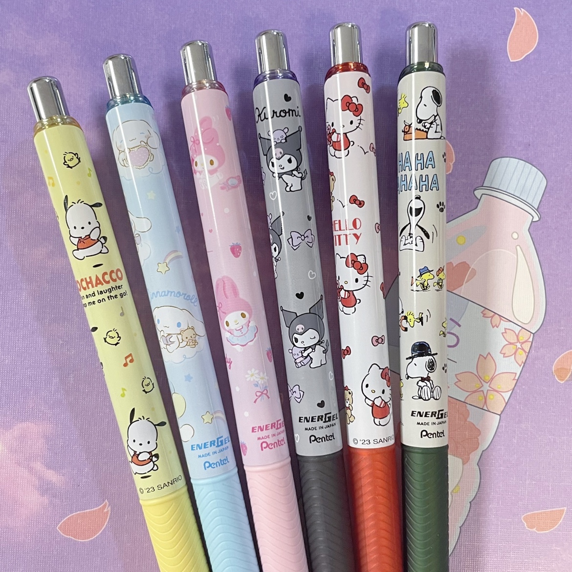 日本pentel派通三丽鸥限定BLN75速干中性笔库洛米美乐蒂限量黑笔 - 图0