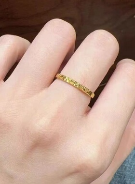 18K彩金碎碎冰戒指女AU750玫瑰金