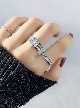 18K金满天星戒指女AU750玫瑰金