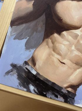 肌肉男天使系列装饰画挂画喷绘油画卧室靠墙男体客厅卧室挂画