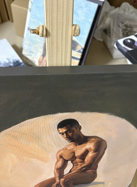 肌肉男模特装饰画卧室挂画喷绘油画靠墙工作室男体有型艺术