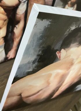 宽背肌肉男高清装饰画卧室挂画喷绘油画房间室内挂墙靠墙型男