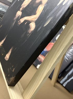 肌肉男暗黑天使装饰画挂画喷绘油画卧室靠墙男体工作室有型艺术