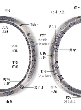 道启999足银北斗七星男士手镯