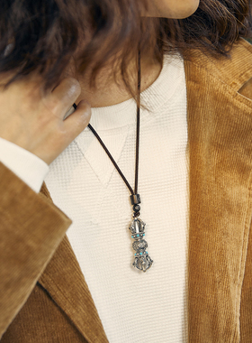 口力米大男999足银可转动吊坠