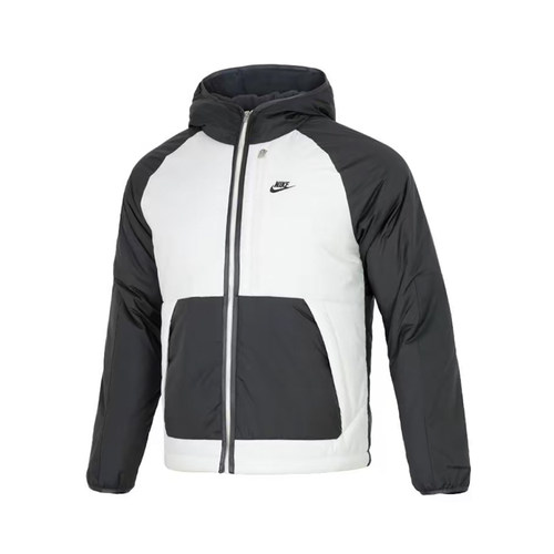 耐克/Nike 男子黑白舒适休闲保暖连帽运动外套棉服 DD6858-070 - 图3
