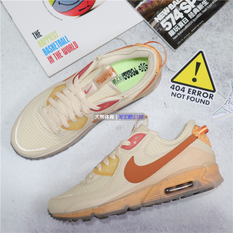 专柜正品耐克NIKE Air Max 90米白环保材料复古男休闲跑鞋DH2973