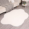 White short plush cloud carpet girl's bedside blanket irregular home living room coffee table floor mat mirror front blanket