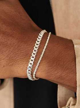 高级设计感手链男士古巴链条手链