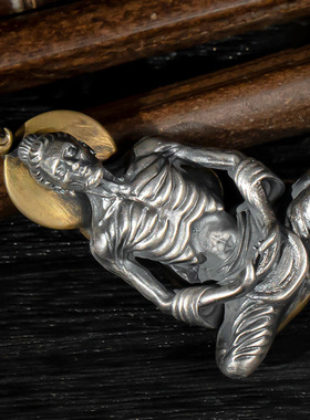 合金双色男女佛祖项链