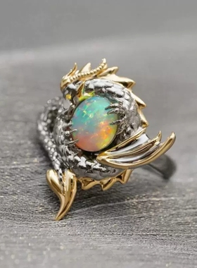 守护者巨龙戒指立体浮雕潮流霸气小众高级设计感个性独特尾戒配饰