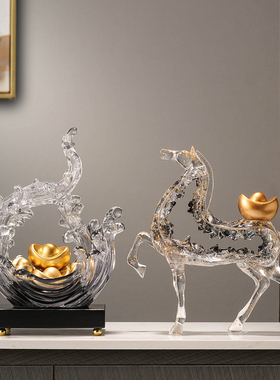风生水起招财摆件玄关装饰高级感