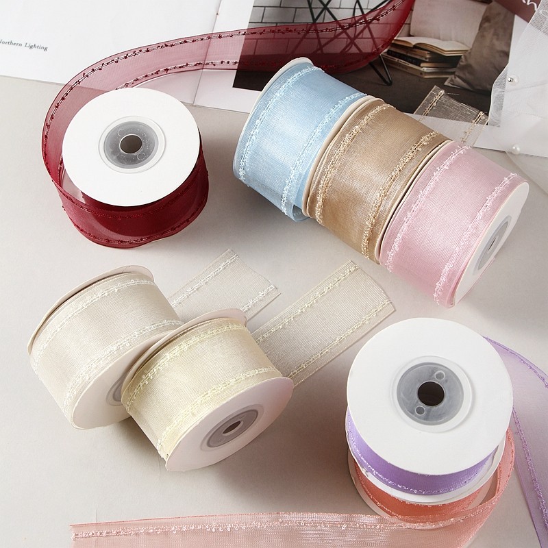 DIY发夹蝴蝶结双边跳点雪纱织带礼帽花束礼盒包装勾边镂空边丝带,淘宝优惠券,粉丝福利购,淘宝优惠卷