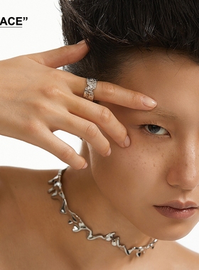 无性别小众纯银开口戒