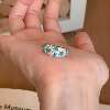 S925 sterling silver ring full of diamonds mint green Paraiba