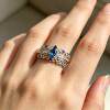 Natural sapphire rings stacked