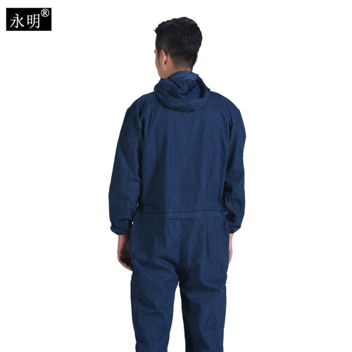 Хлопковый комбинезон для работы, дышащая износостойкая краска с капюшоном, защита от ожогов