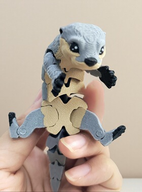 爆款3D打印水獭摆件可动模型玩具跨境爆品亚马逊独立站手办