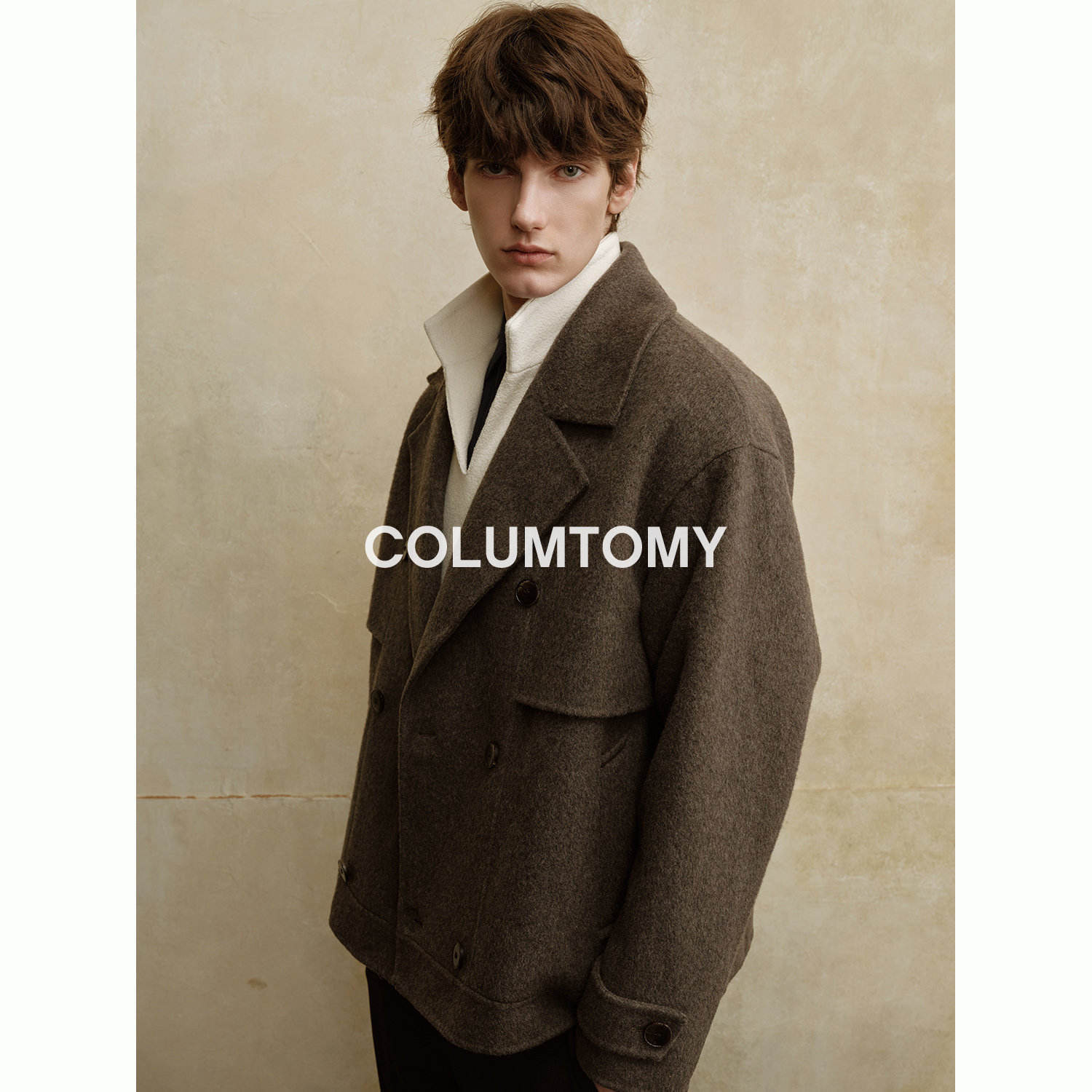 翻领短款毛呢男士2025秋冬季新款呢大衣高级含绵羊毛外套保暖加厚,淘宝优惠券,粉丝福利购,淘宝优惠卷