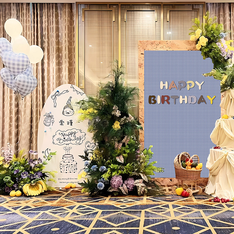 韩系ins风周岁生日布置场景装饰背景墙男女孩宝宝派对KT板高级感,淘宝优惠券,粉丝福利购,淘宝优惠卷