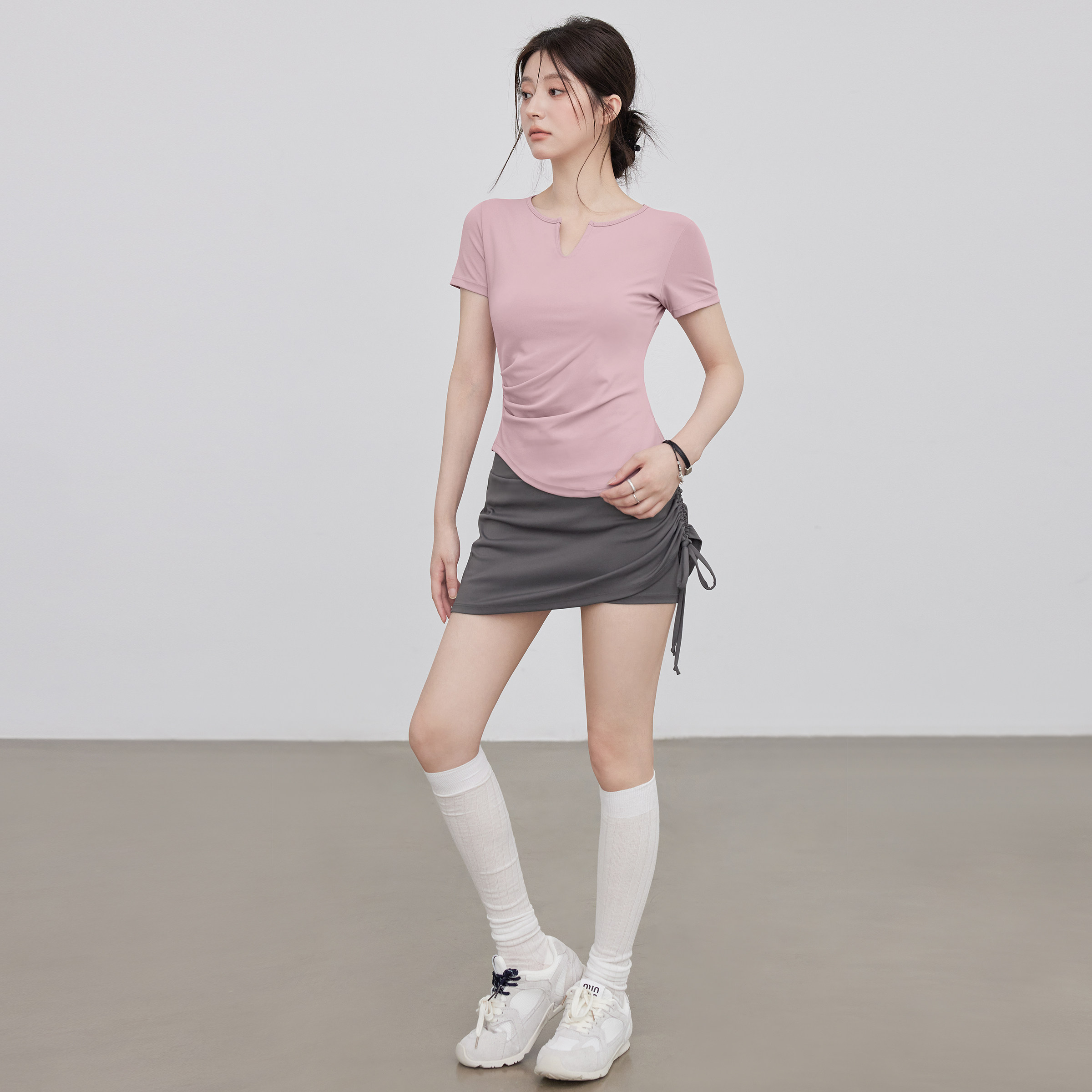 VOJ瑜伽服套装女夏跑步速干运动上衣紧身训练健身上衣短袖v领t恤,淘宝优惠券,粉丝福利购,淘宝优惠卷