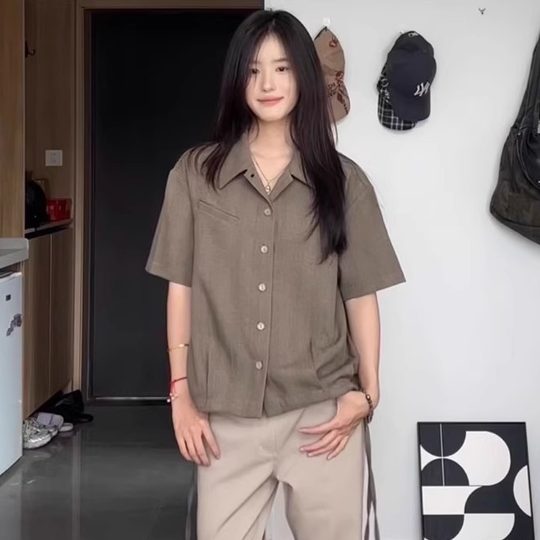 Freshclean streamer drawstring houndstooth shirt