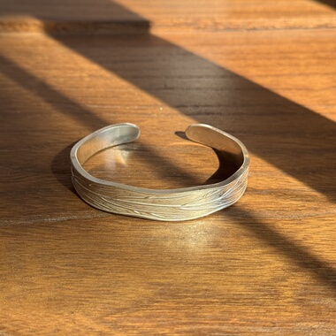 千凤银足银999望天树叶纯银手镯