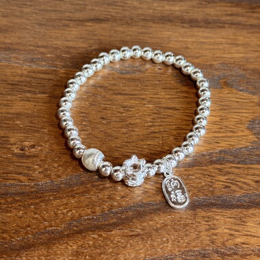 千凤银足银999招财纳福纯银手链