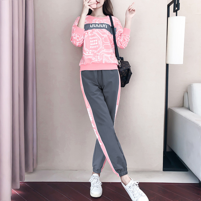 运动套装春秋2020年新款潮牌卫衣 温露莲休闲运动套装