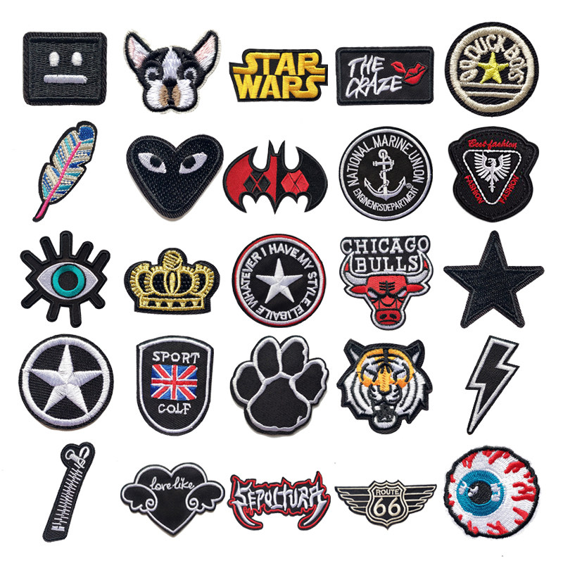 自粘布贴黑色补丁贴羽绒衣服鞋帽时尚刺绣皮衣修补破洞装饰大小号,淘宝优惠券,粉丝福利购,淘宝优惠卷