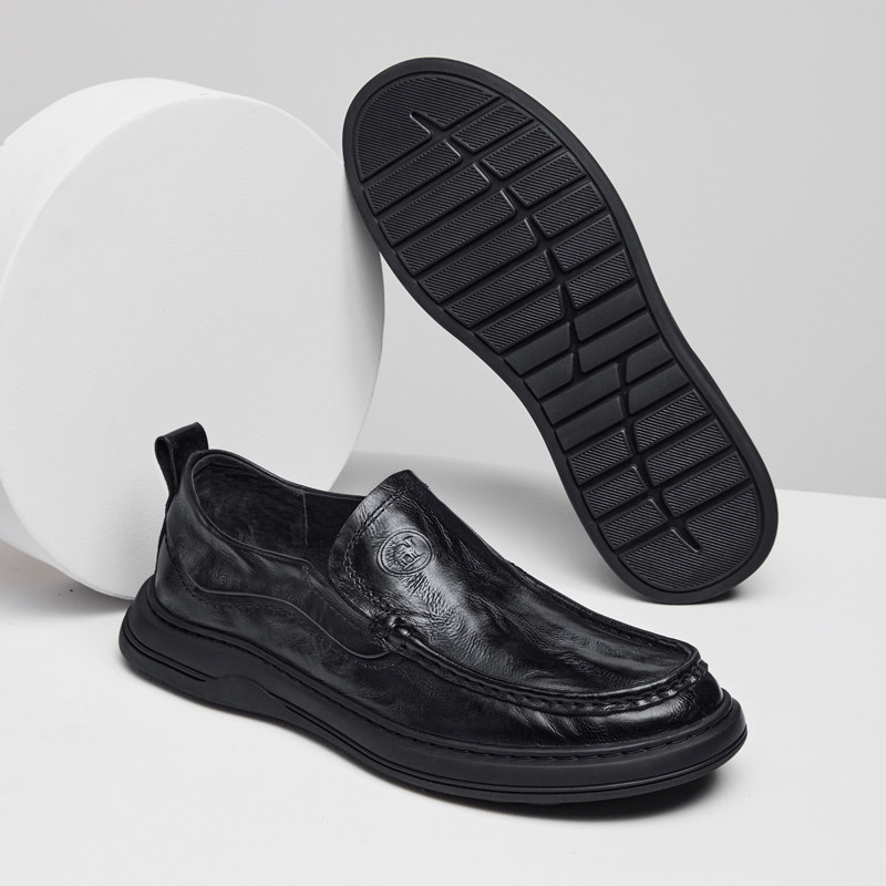 骆驼男鞋2026春季新款舒适通勤真皮软底商务休闲皮鞋一脚蹬爸爸鞋,淘宝优惠券,粉丝福利购,淘宝优惠卷