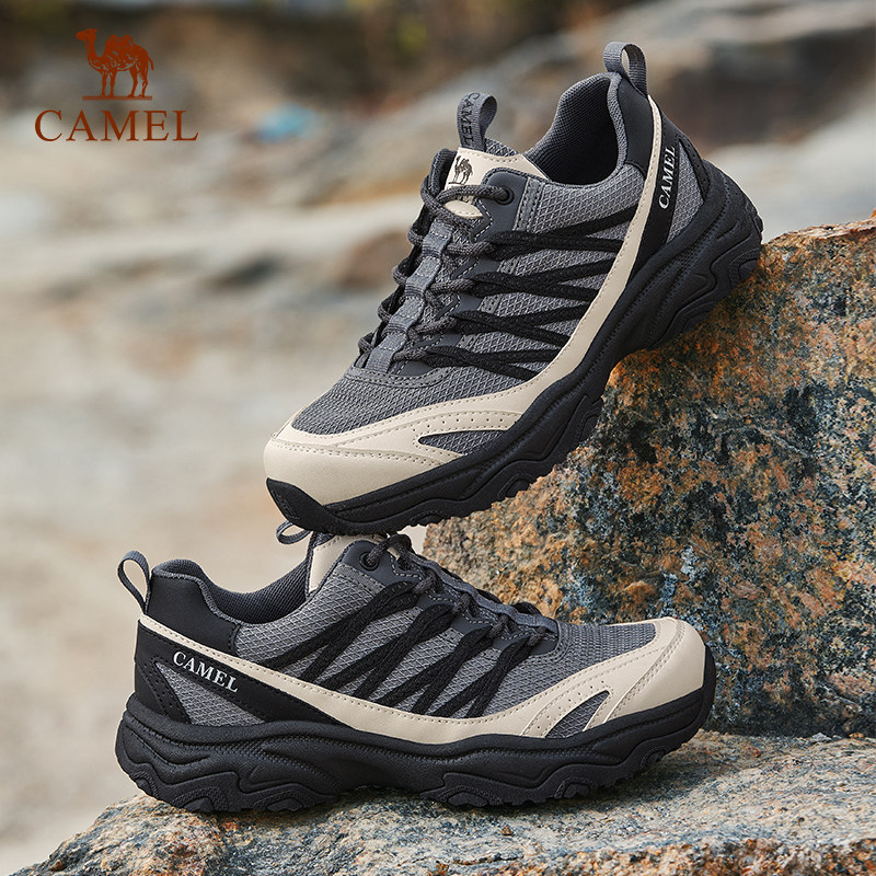 骆驼户外登山鞋男2026夏季新款透气防滑徒步鞋厚底增高休闲运动鞋