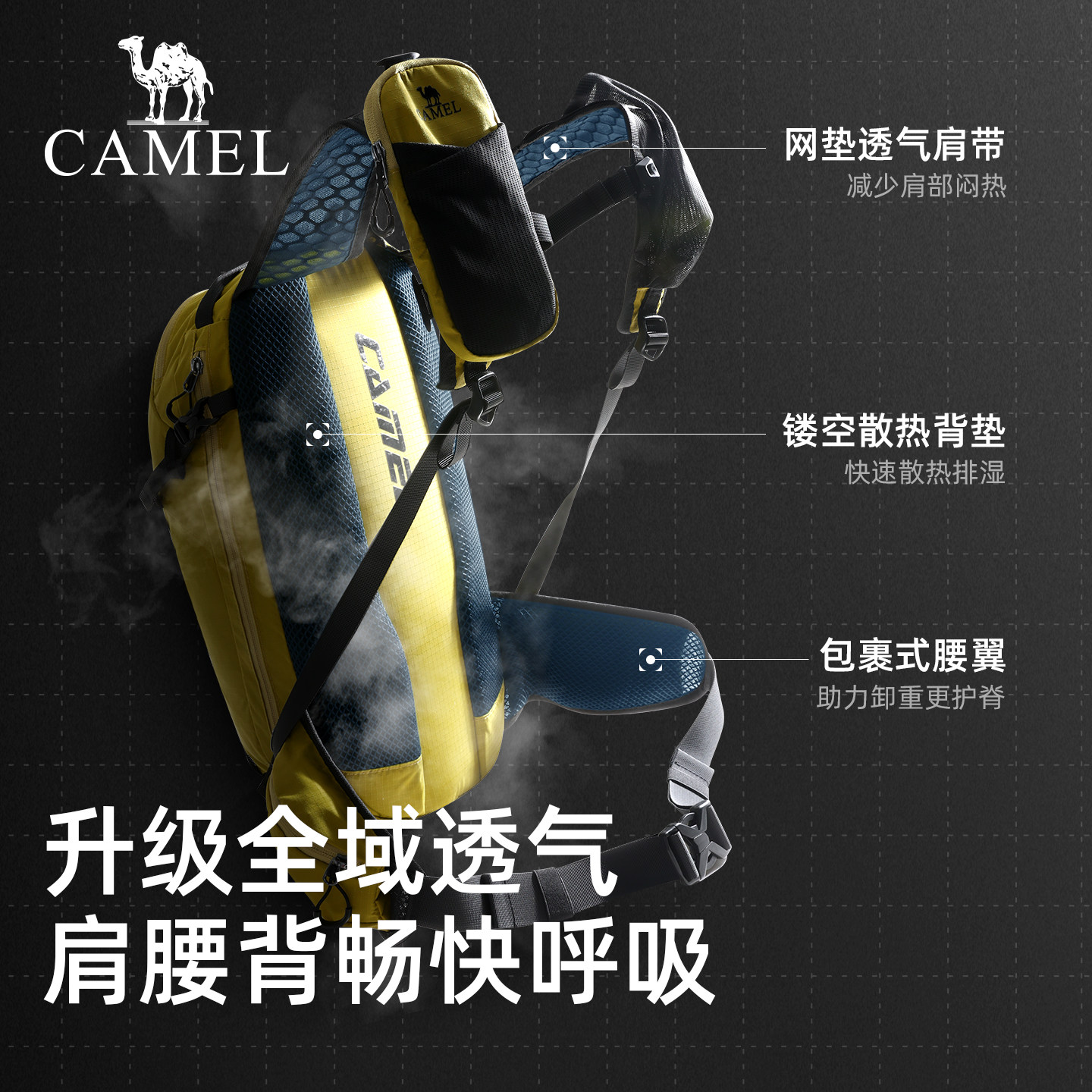Camel Outdoor Lightweight Backpack Cycling Sports Backpack Mountain Hiking Lightweight Mountaineering Bag